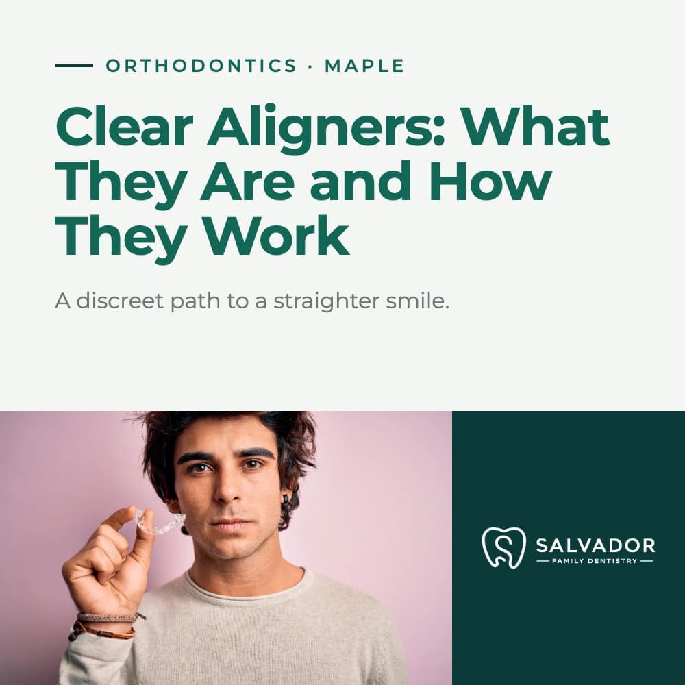 a man holding a clear aligners